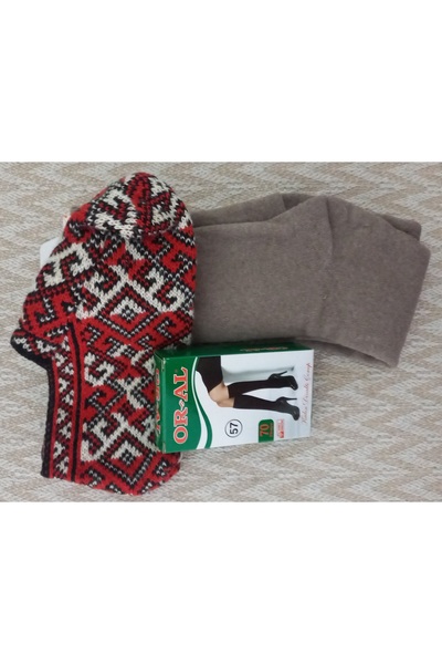 Anne Er Clothing Socks Booties Set (Booties - Below-The-Knee Towel Socks - Below-The-Knee Thin Socks)