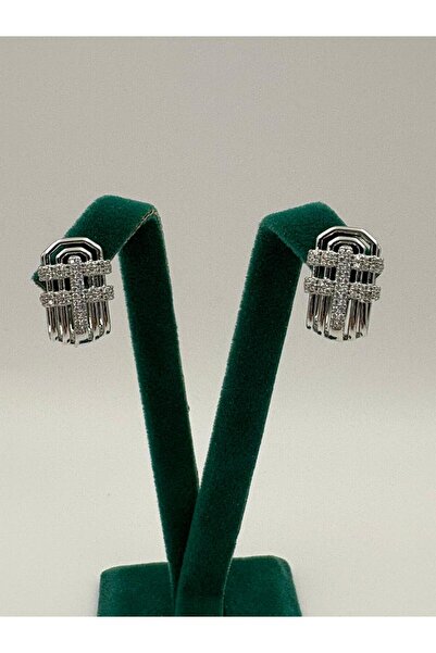 FASHION أقراط سيراني من الفولاذ المرصع بحجر الزركون