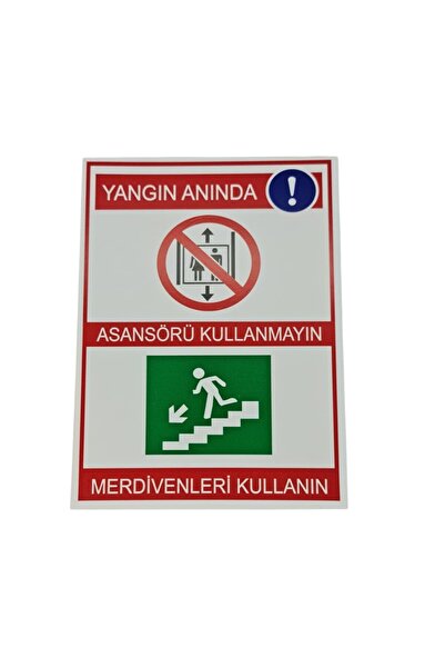 HiperAD Reklam Warning Do Not Use Elevators in Case of Fire – Foil Printing W...