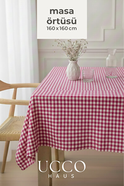 UCCO Gingham Tablecloth 160X160 Cm, Table Cloth, Picnic Cloth