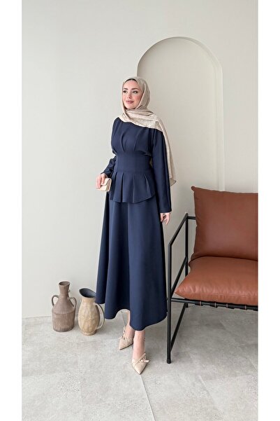 Miraydın Butik Scuba Suit with Tie-Waist Skirt – Navy Blue