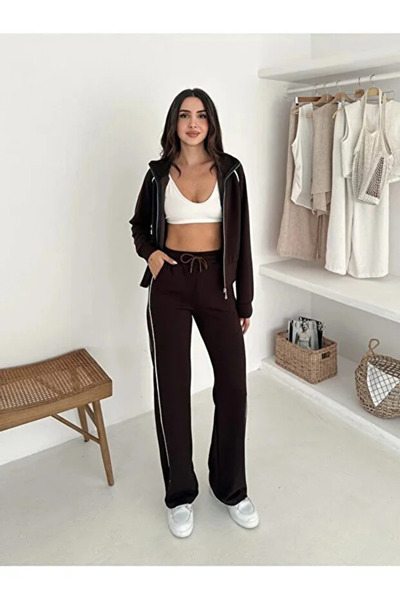 Velista Women's Piped Zippered Tracksuit Set