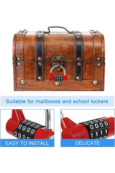 OEM Red padlock 5 cm with combination, for cabinets, bags, personal belongings insurance