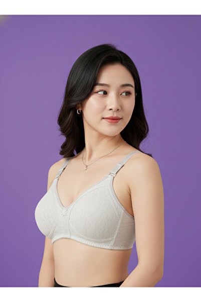 Ebru حمالة صدر من القطن الممشط بدون أسلاك داخلية