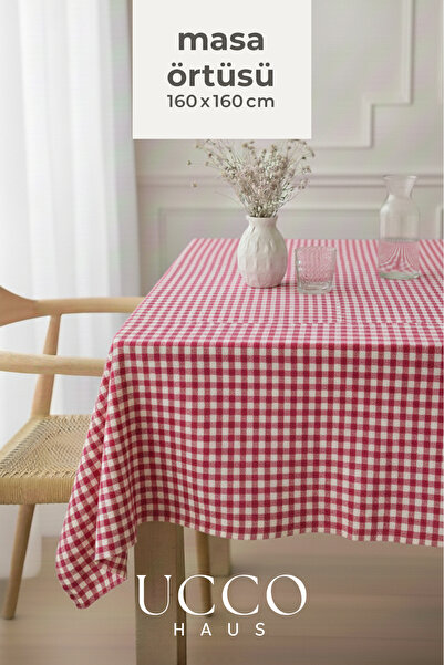 UCCO Gingham Tablecloth 160X160 Cm, Table Cloth, Picnic Cloth