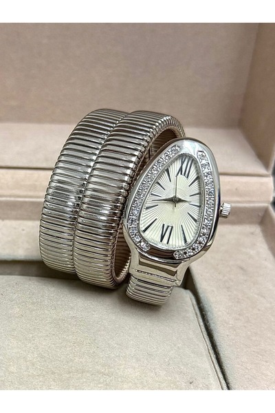 Choppers ⌚ Stylishly Designed, Silver Color Snake Style Women's Wrist Watch — a Symbol of Elegance and Modern Style