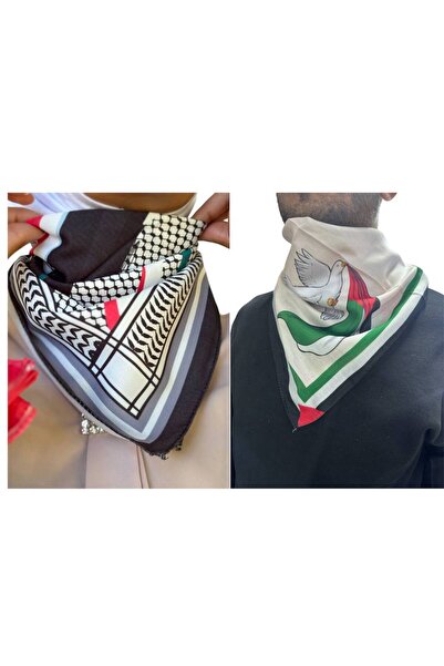 ALDAIYR 2 bucăți eșarfe cu tematică palestiniană 50x50, unisex, potrivite pen...