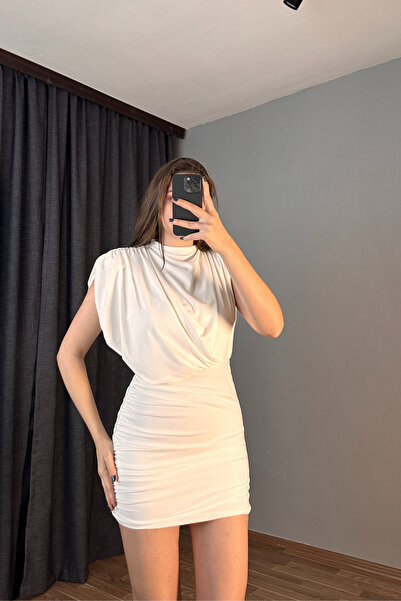 Sorridi Drapeli Vatkalı Mini Elbise