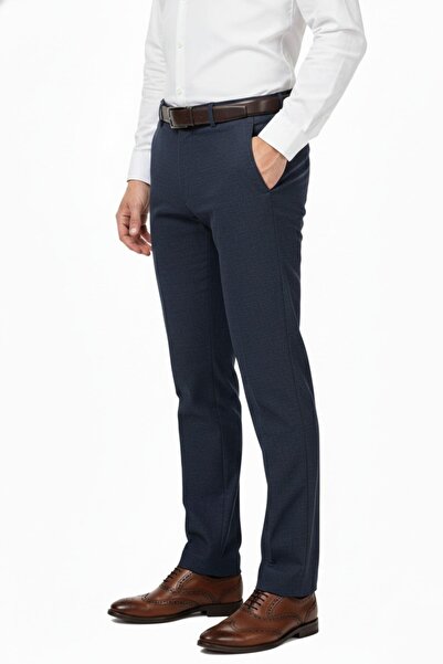 KAMER Men's Regular Fit Classic Unpleated Canvas Trousers P1168 Bgl-St04796