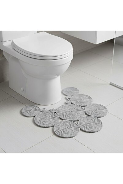 Comfort Craft Jute Straw Look | Gray Color | Double-Sided Washable Bath Mat | Toilet Front | Stain-Resistant