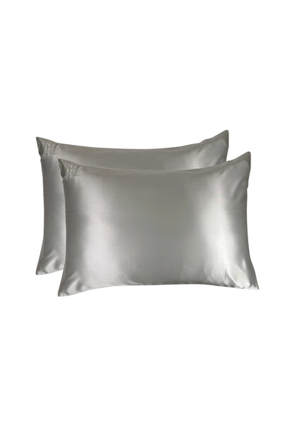MATASIA Set of 2 Mulberry Silk Pillowcases 22 Momme – Silver Grey, 50×70 cm | MATASIA®