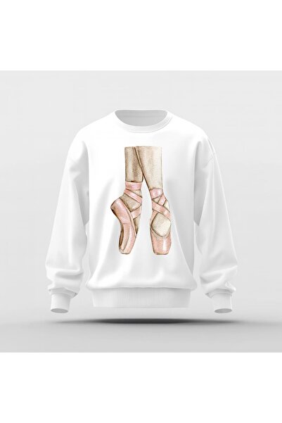 Ada Kostüm Tasarım Point Shoes Printed Basic Sweatshirt