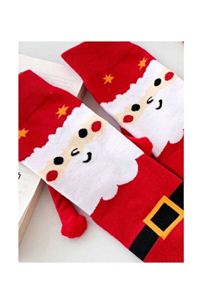 Valkry - Magnetic Hand-Holding Socks, Unisex, One Size, Santa Claus Pattern