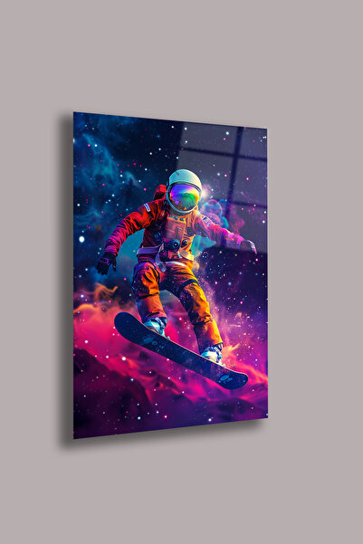 gxe.art Скейтборд Astronaut 4 мм стъклен панел – ярък цветен UV печат