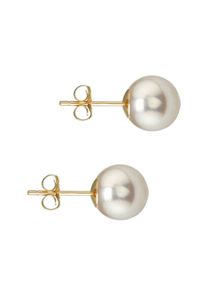 Kaskadda Cercei Perle Akoya Japoneze 7,5–8 mm, Aur Galben 14K, Tip Șurub – Calitate AAAA | KASKADDA®
