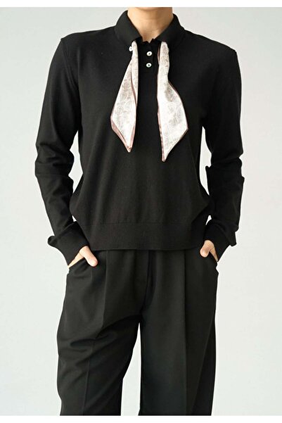 Serpirella Butik Πλεκτό πουλόβερ με κασκόλ