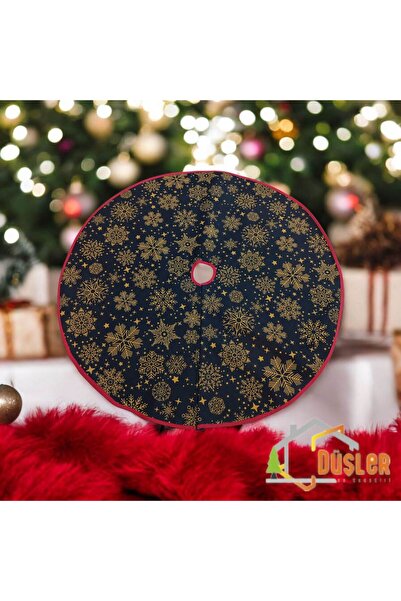 DÜŞLER EV TEKSTİLİ Covor pentru picioare cu fulgi de zăpadă, acoperire sub brad de Crăciun, fustă pentru brad de pin de Anul Nou, lavabilă cu velcro