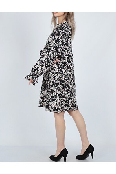 VILA Short dress, Black floral