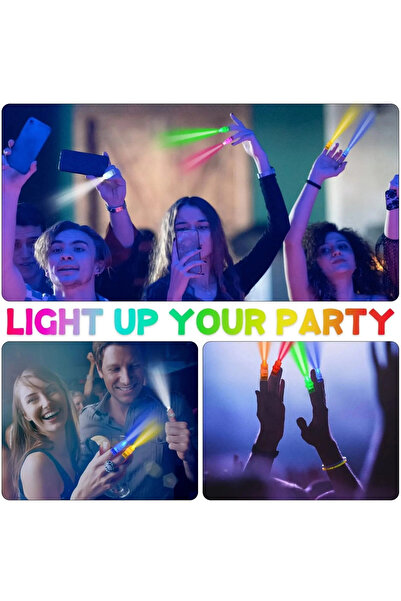 SİMYA TİCARET LED Light Colorful Tassel Finger Light 4 Colors 4 Pieces