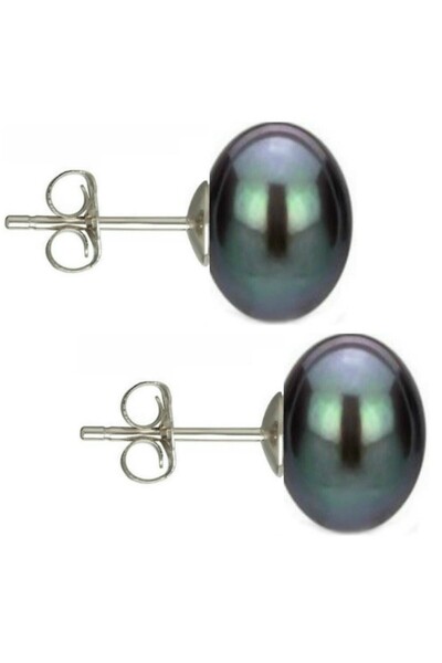 Kaskadda Cercei Perle Mari Negre, Naturale, 9–10 mm, Tip Șurub, Argint 925 – ...