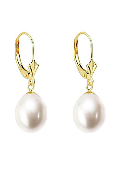 Kaskadda Cercei Perle Mari, Albe, Naturale, de 11/9 mm, AAA+, Aur 14K (aur 58...