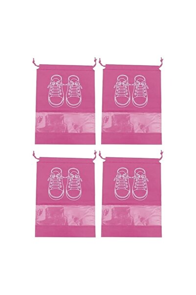 Valkry Set de 4 huse pentru depozitarea pantofilor, roz, 44 x 32 cm