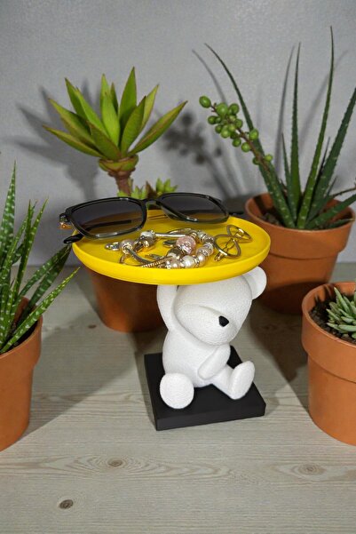 Valyria 14cm Mini Sevimli Ayıcık, Tatlı Makyaj Organizeri, Plastik Biblo