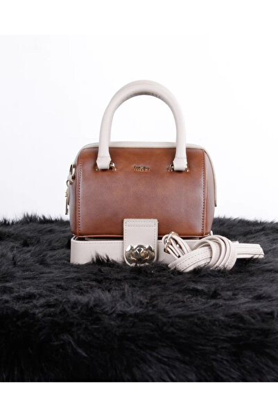 Tuğba Women's Makeup Mirror Detailed Hand and Shoulder Bag with Adjustable Strap T4780