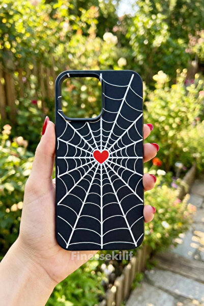 Multitronic حافظة متوافقة مع هاتف iPhone 15 Pro Max بتصميم شبكة العنكبوت مطبو...