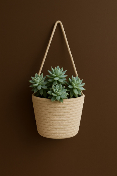 ÖRGÜM Basket Decorative Multi-Purpose Organizer Flower Organizer 15X15 cm Pla...