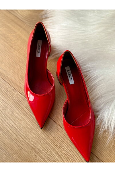 labor Selection Patent Leather Stiletto Pointed Toe Women's Heeled Shoes Thick Heel 9 cm