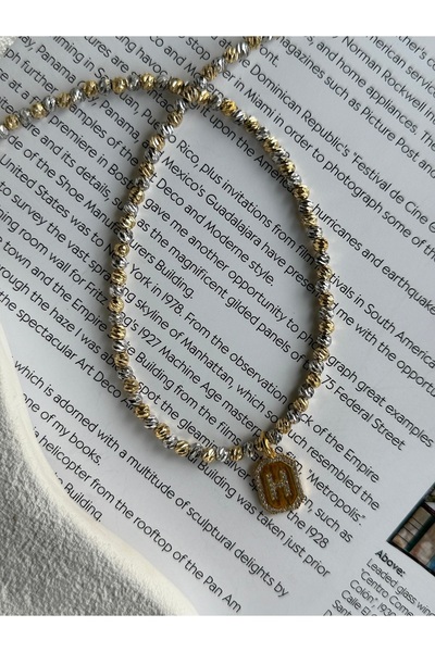 Rossetto Atelier H Letter Mix Color Dorika Necklace