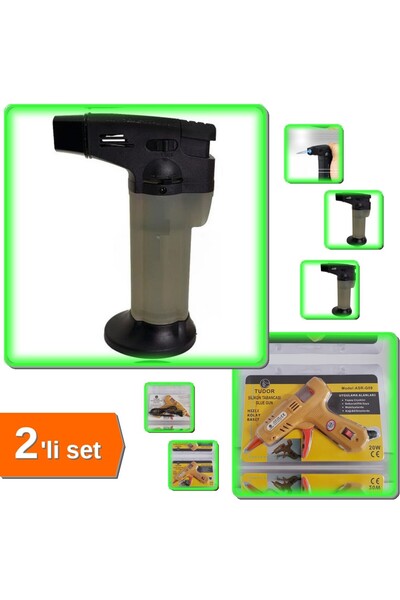 HerEveOyuncak Pürmüz Çakmak 1300 Derece Gazlı Pürmüz + Sıcak Silikon Tabancas...