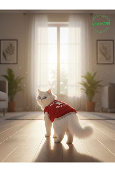 Gobo MUTLU MİYAV'LAR Yılbaşı Temalı Kedi ve Köpek Kıyafeti Elbisesi Noel Tasarımlı XSMALL/XS/Beden 0