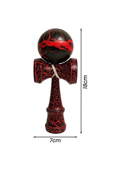 OEM Kendama din Lemn, Model Colorat cu Efect Crăpat, 18 cm, Joc de Îndemânare pentru Copii și Adulți