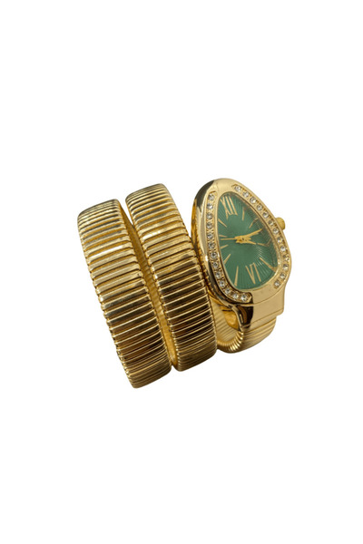 Choppers ⌚ Snake Style Green Dial Gold Color Women's Wrist Watch — the Essence of Luxury and Unique Design
