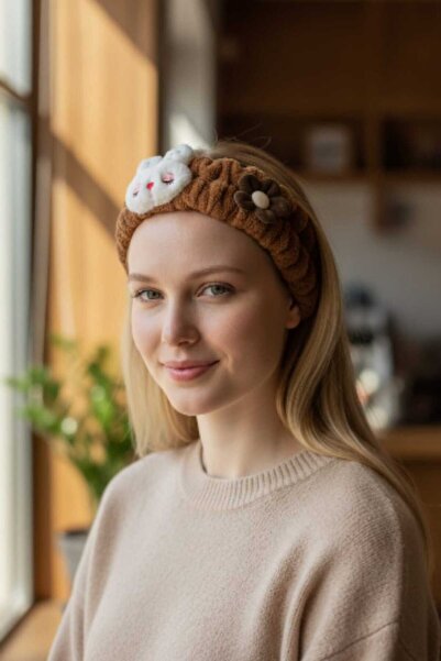 KANİNCHEN رباط شعر نسائي فائق النعومة لغسل الوجه، رباط شعر مرن للمكياج