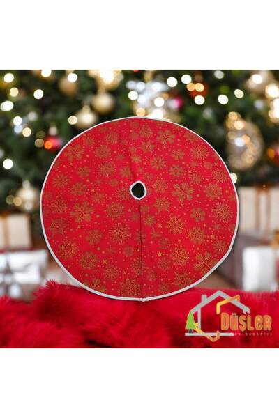 DÜŞLER EV TEKSTİLİ Covor pentru picioare cu fulgi de zăpadă, acoperire sub brad de Crăciun, fustă pentru brad de pin de Anul Nou, lavabilă cu velcro