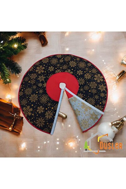 DÜŞLER EV TEKSTİLİ Covor pentru picioare cu fulgi de zăpadă, acoperire sub brad de Crăciun, fustă pentru brad de pin de Anul Nou, lavabilă cu velcro