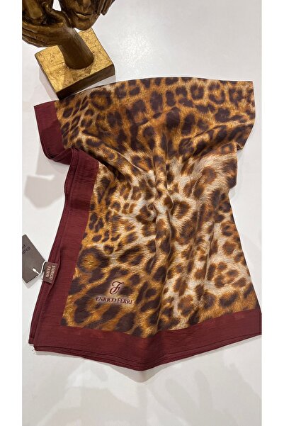 ENRİCO FERRİ Modal Cotton Leopard Shawl