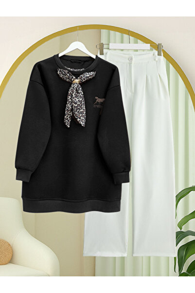 HİJABAYA Шал с леопардов принт 3-слойна суитшърт