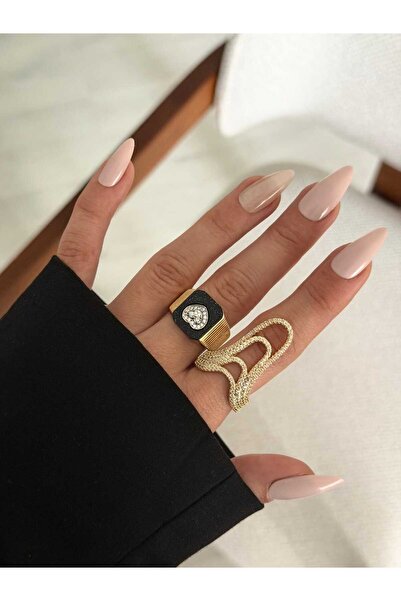 gingillo aksesuar خاتم ذو طراز ذهبي اللون مرصع بالأحجار الكريمة على شكل مسار ...