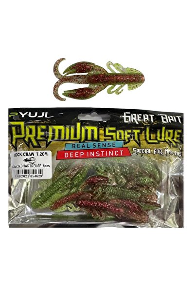 RYUJI Rock Craw 7.2cm 5.5gr Silikon Yem 6 Adet G.Chartreuse