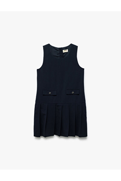 Koton guler rotund Rochie fără mâneci din amestec de viscoză plisată