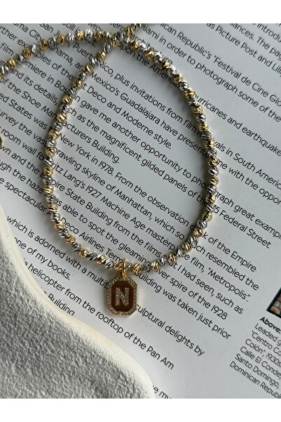 Rossetto Atelier N Letter Mix Color Dorika Necklace