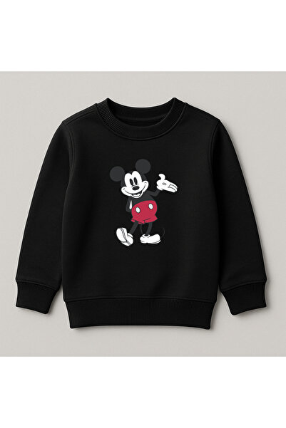 SVART WEAR Hanorac pentru copii cu imprimeu Mickey, cu gât turnat, 100% bumba...