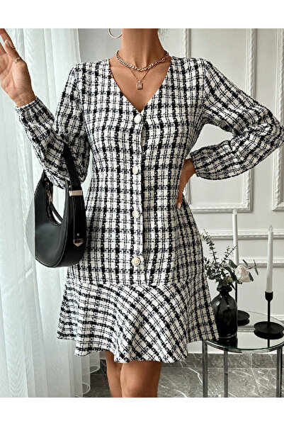 Evendi Rochie scurta, Alb/Negru