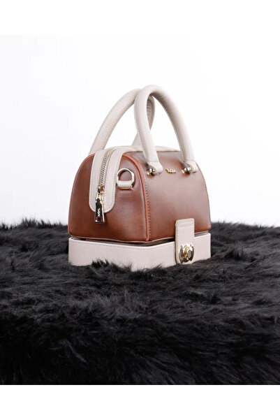 Tuğba Women's Makeup Mirror Detailed Hand and Shoulder Bag with Adjustable Strap T4780