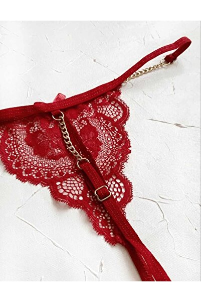 EBRA İÇ GİYİM SARI ZİNCİR DETAYLI İPLİ STRİNG TANGA