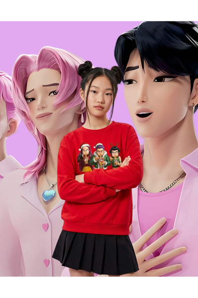 Little Aden سويت شيرت Kpop Demon Hunters ذو طابع العام الجديد